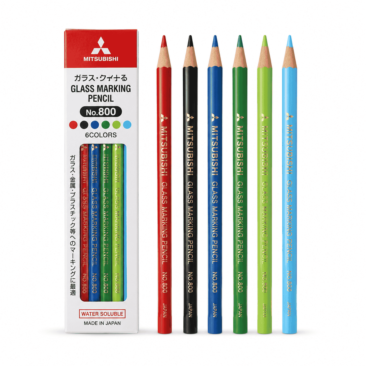 Pensil Kaca Mitsubishi (Merah, Hitam, Biru, Hijau, Hijau Muda, Biru Muda)